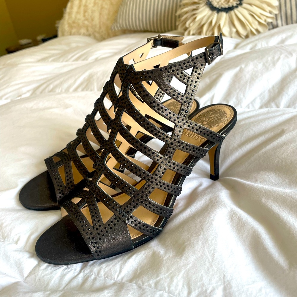 Dark grey Vince Camuto sandal heels 6.5